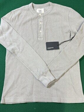 Buck Mason Vintage Thermal Henley Abbey Stone Venice Wash Mens XS MSRP 88 [EC32]